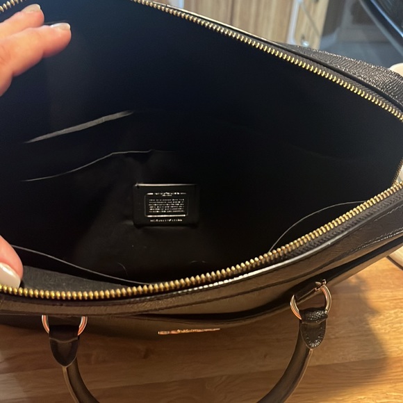 Black Coach Laptop Bag. Excellent condition. Fits 17 inch laptop. Adjust strap - Picture 2 of 3